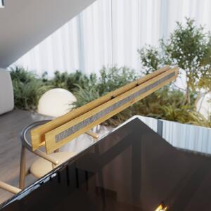 Elobra Lampada LED a sospensione Chile S, rovere/granito, lunghezza 116 cm dimmerabile, Legno chiaro, Soggiorno / Sala da pranzo, Legno, Moderno