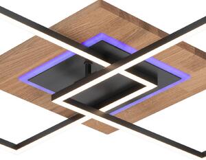 Elobra Plafoniera a LED Panama M Plus, dimmerabile, Legno chiaro, Soggiorno / Sala da pranzo, Legno, Moderno, Plafoniera LED