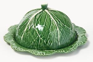 Burriera con coperchio fatta a mano Cabbage