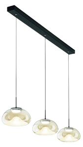 Fabas Luce Lampada a sospensione a LED Brena, cognac, a 3 luci, dimmerabile, CCT