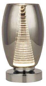 Searchlight Lampada da tavolo LED Cyclone, cromo/fumo, vetro, altezza 20,5 cm