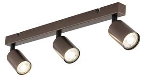 TK Lighting Faretto da soffitto Top, regolabile, marrone, lineare a 3 luci