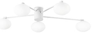 Ideallux Ideal Lux Hermes plafoniera, bianco, 90 cm, a 5 luci, vetro