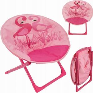 Sedia da campeggio per bambini rosa con fenicottero