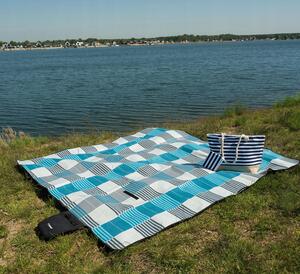 Coperta da picnic a scacchi 200 x 200 cm - blu