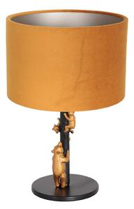 Steinhauer Lampada da tavolo Animaux 8235ZW, metallo, velluto, nero, oro