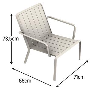 Sedia da giardino senza cuscino Idaho NATERIAL con braccioli in alluminio con seduta in alluminio beige