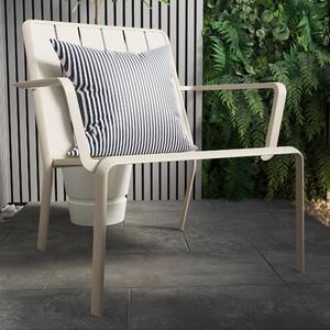 Sedia da giardino senza cuscino Idaho NATERIAL con braccioli in alluminio con seduta in alluminio beige