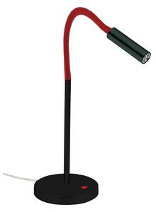 Busch Lampada LED tavolo Rocco, nero braccio rosso