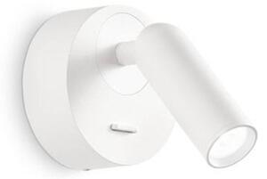 Ideallux Ideal Lux Faretto LED da parete Bean Rotondo, bianco, metallo, orientabile