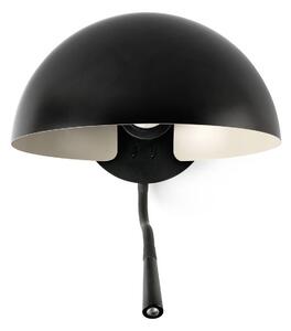 FARO BARCELONA Applique Dominica, lampada a LED da lettura, nero opaco, acciaio