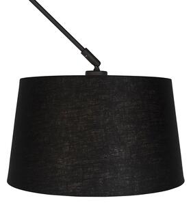 Lampada a sospensione con paralume in lino nero 35 cm - BLITZ I zwart