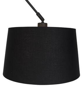 Lampada a sospensione con paralume in cotone nero con oro 35 cm - BLITZ I zwart