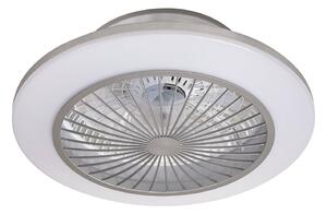 Lindby Ventilatore da soffitto LED Mamuti, argento, silenzioso, Ø 55 cm