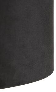 Lampada a sospensione con paralume in velluto nero con oro 35 cm - BLITZ I zwart