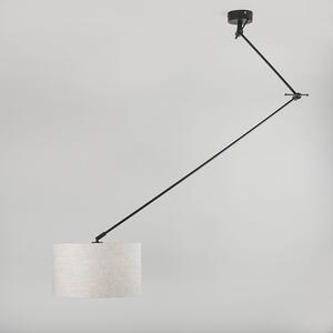 Lampada a sospensione nera 35 cm paralume regolabile grigio chiaro - BLITZ I