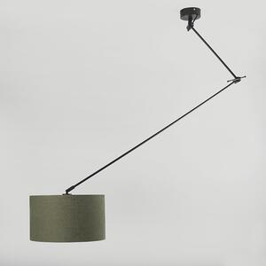 Lampada a sospensione nera con paralume 35 cm verde regolabile - BLITZ I