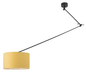 Lampada a sospensione nera 35 cm con paralume giallo regolabile - BLITZ I