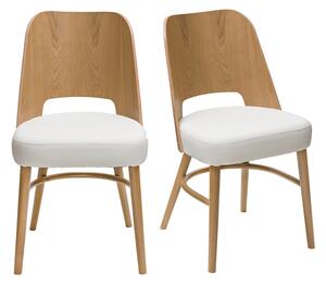 Sedie legno rovere e sedute bianco (set di 2) EDITO