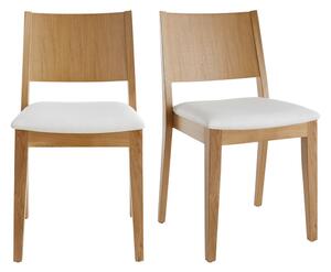 Sedie legno rovere e sedute bianco (set di 2) MELVIL