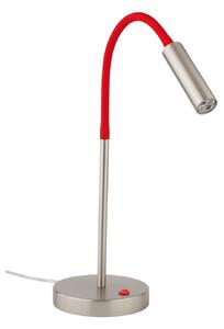 Busch Lampada LED tavolo Rocco nichel braccio rosso