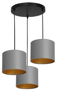 Luminex Sospensione Soho cilindro, tonda 3 luci grigio/oro