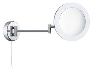 Searchlight Specchio LED d'ingrandimento, cromato/smerigliato, IP44, Ø 20 cm