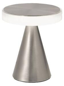 Fabas Luce Lampada da tavolo LED Neutra, altezza 20 cm, nichel, touch dimmer