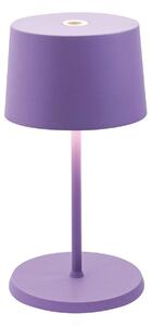 Zafferano Olivia mini 3K lampada da tavolo ricaricabile viola