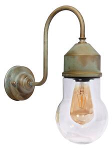 Moretti Luce Applique 1950N ottone, vetro bombato trasparente