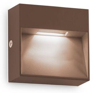 Ideallux Ideal Lux Applique da esterno a LED Dedra, marrone, 10 x 10 cm