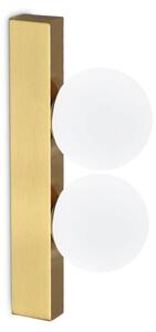 Ideallux Ideal Lux Applique a LED Ping Pong ottone a 2 luci in vetro opalino