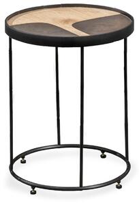 Tavolino da Giardino Ø35x45 cm in Metallo e Legno Marrone