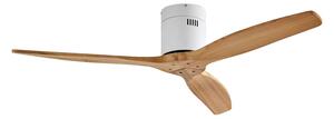 Lucande ventilatore da soffitto Vindur, bianco/legno, DC, silenzioso