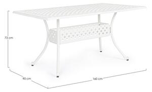 Tavolo Ivrea Rett 160x90 cm Bianco in Alluminio
