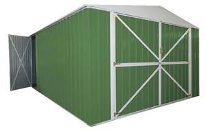 Casetta Box da Giardino in Lamiera di Acciaio Porta Utensili 360x600x230 cm Enaudi Verde