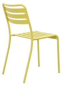 Sedia da giardino senza cuscino Cafe in acciaio con seduta in acciaio giallo / dorato
