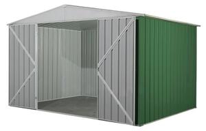Casetta Box da Giardino in Lamiera di Acciaio Porta Utensili 360x175x215 cm Enaudi Verde