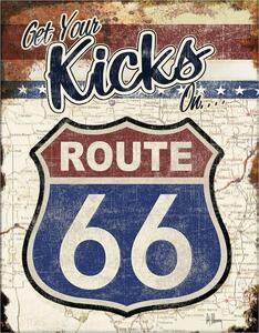 Targa in metallo Route 66 - Get Your Kicks On