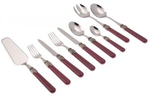 Rivadossi : Classic Set 75 Pz - Posate Shabby / Country Rosso Ortensia