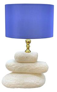 Lampada sassi di marmo con paralume in cotone e ottone 25x25x42H CM