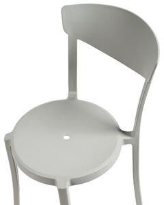 Set di 4 sedie moderne da interno ed esterno in plastica di colore grigio chiaro stile moderno contemporaneo Beliani