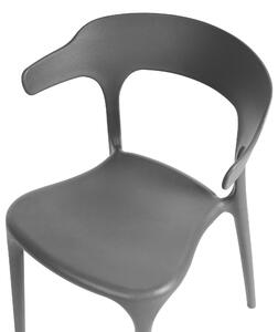 Set di 4 sedie polipropilene resistente colore grigio scuro per interno ed esterno stile moderno Beliani