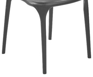 Set di 8 sedie in plastica nera resistente moderne per interno ed esterno stile moderno contemporaneo Beliani