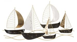 Pannello Decorativo Barche a Vela Glam Nero e Oro - Mauro Ferretti