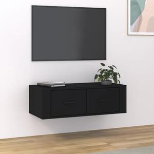 Mobile Porta TV Nero 80x35x45 cm in Legno Multistrato