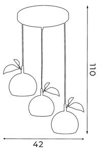 Lampadario a sospensione con filo APPLE 3xE27/15W/230V colorato