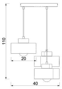 Lampadario a sospensione con filo MARTI 3xE27/15W/230V bianco/cromo