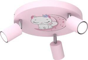 Luce Spot per bambini FUN 3xGU10/8W/230V rosa/gatta