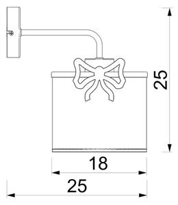 Applique per bambini SWEET 1xE27/15W/230V bianco/rosa/bow